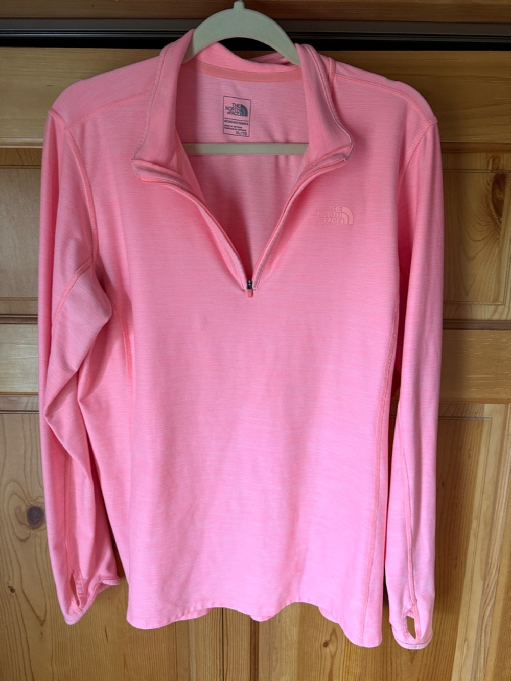 The North Face Women's Light Pink Half-Zip Long Sleeve Top
